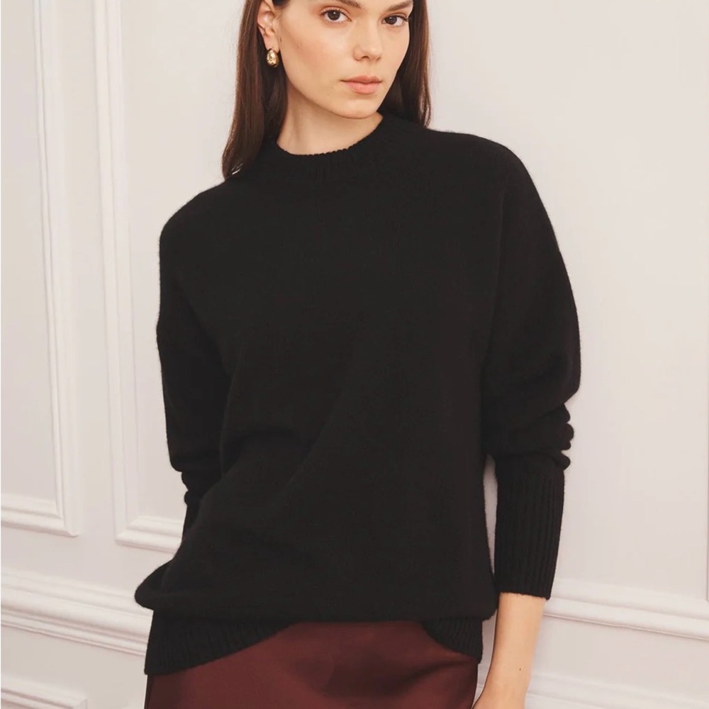 NAADAM Women's Black Crew Neck Sweater New With Tags